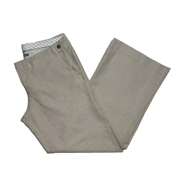 GAP (EUC) Hip Slung, Flared Leg, Cotton & Linen Blend Pants Size 12 - Picture 7 of 9